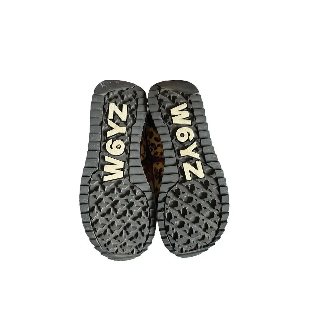W6YZ Just Say Wizz Leopard Print Platform Running/Leisure Sneakers - RARE DESIGN